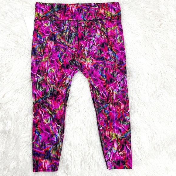 NWT Lululemon Fast and Free High-Rise Tight 25" In Hyper Flow Pink Multi - Picture 12 of 15